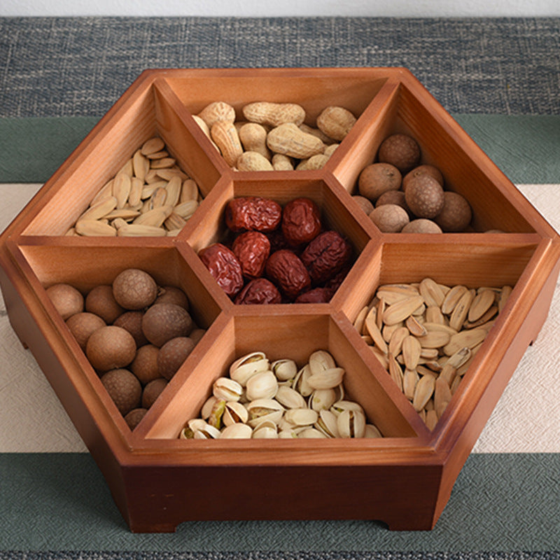 DRIED FRUIT STORAGE BOX WITH DIVIDER COMPARTMENTS & LID