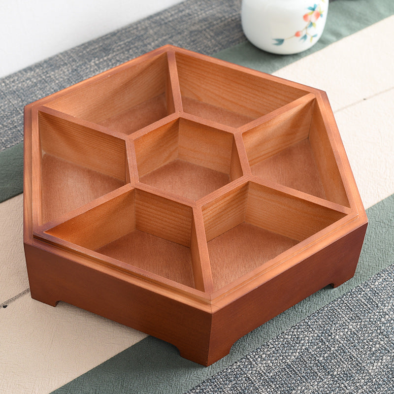 DRIED FRUIT STORAGE BOX WITH DIVIDER COMPARTMENTS & LID