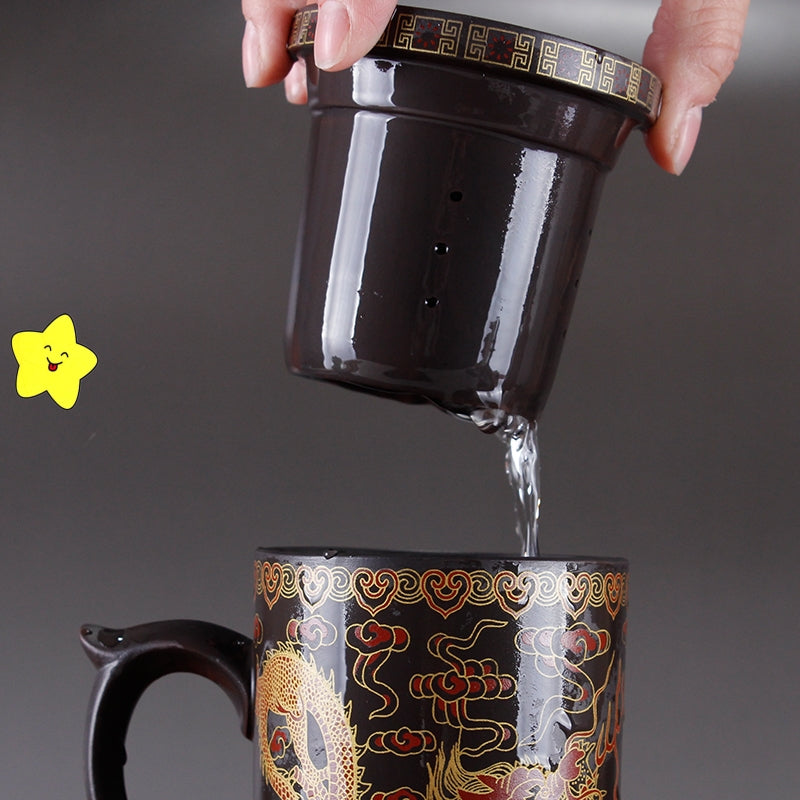 HANDMADE PURPLE SAND TEA CUP