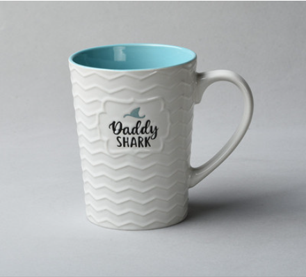 VINTAGE EMBOSSED CERAMIC CUP