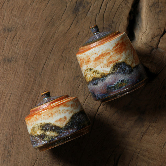 MU TAO JAPANESE SHINO YAKI TEA CADDY