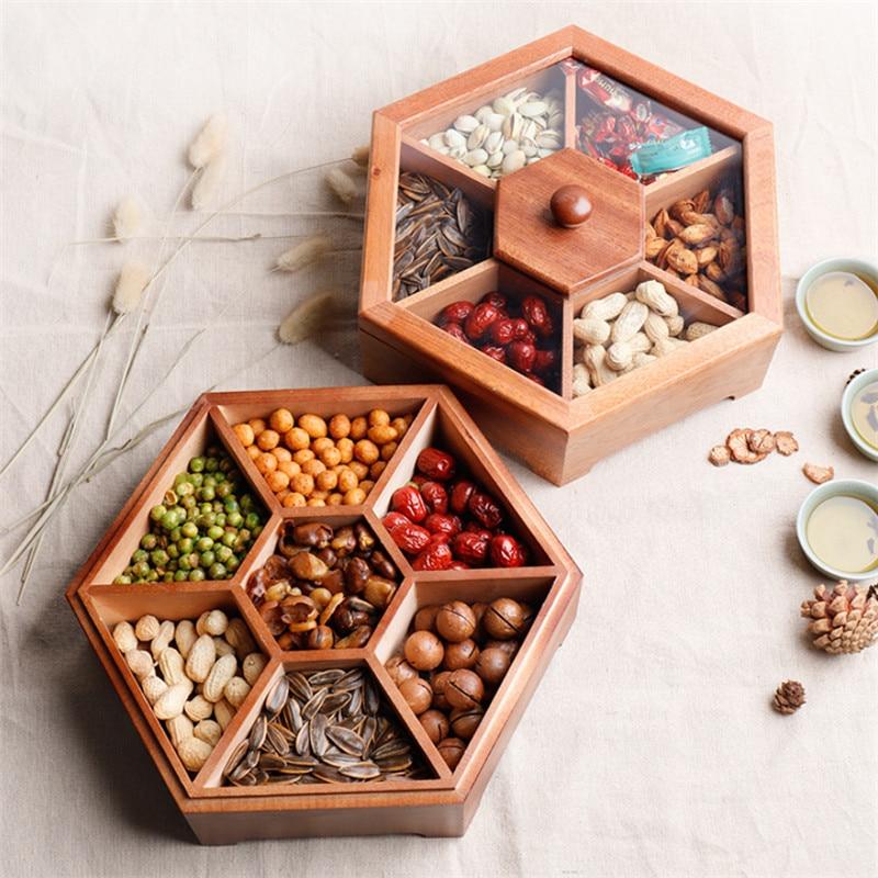 DRIED FRUIT STORAGE BOX WITH DIVIDER COMPARTMENTS & LID