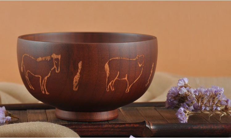 MONGOLIAN TABLEWARE WOODEN BOWL