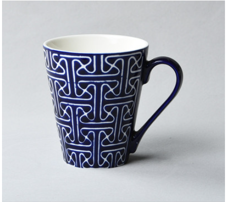 VINTAGE EMBOSSED CERAMIC CUP