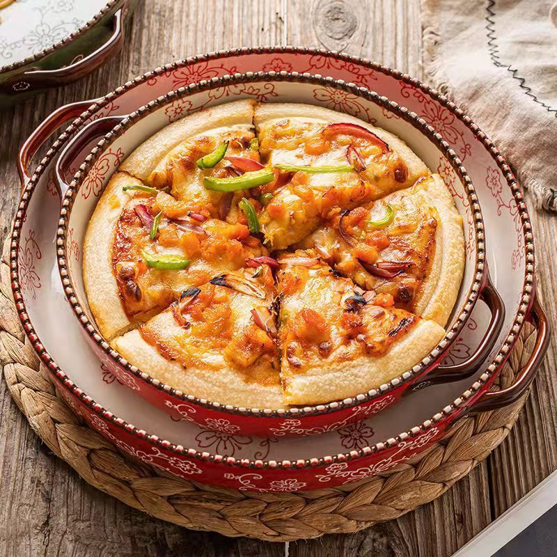 HAND PAINTED CERAMIC BAKING PLATE