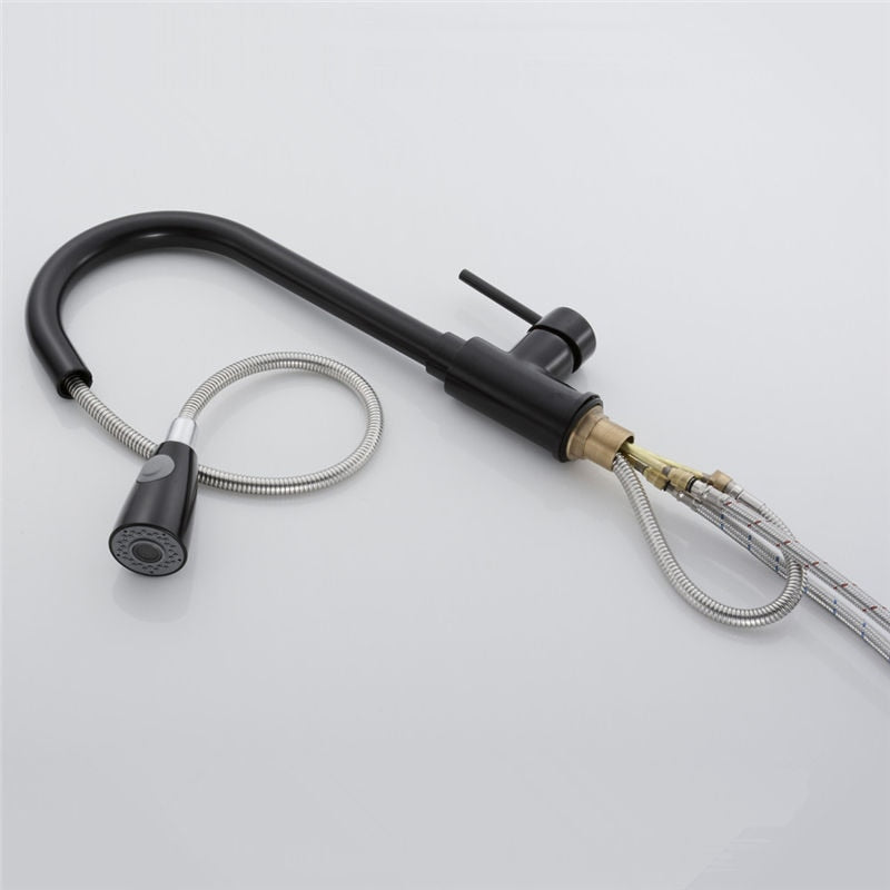 SVÄNGBAR DRAGSKENA KRAN FÖR VARMT OCH KALLT VATTEN