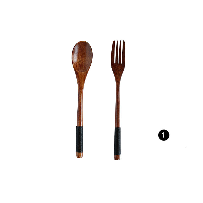 JAPASNK STYLE WOODEN BAMBOO SPOON &amp; FORK