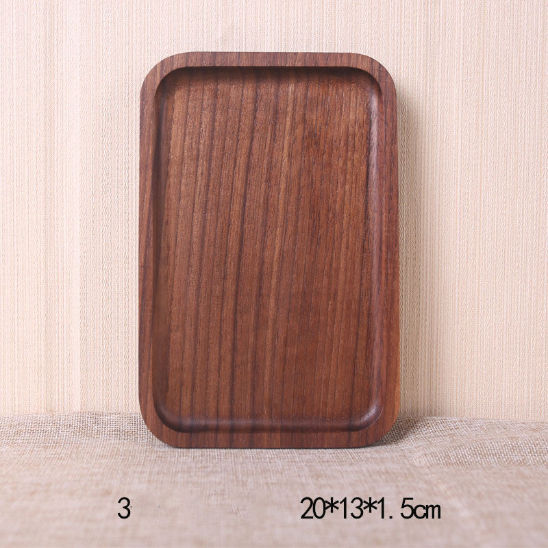 RECTANGULAR FOOD PLATE BLACK WALNUT JAPANESE STYLE