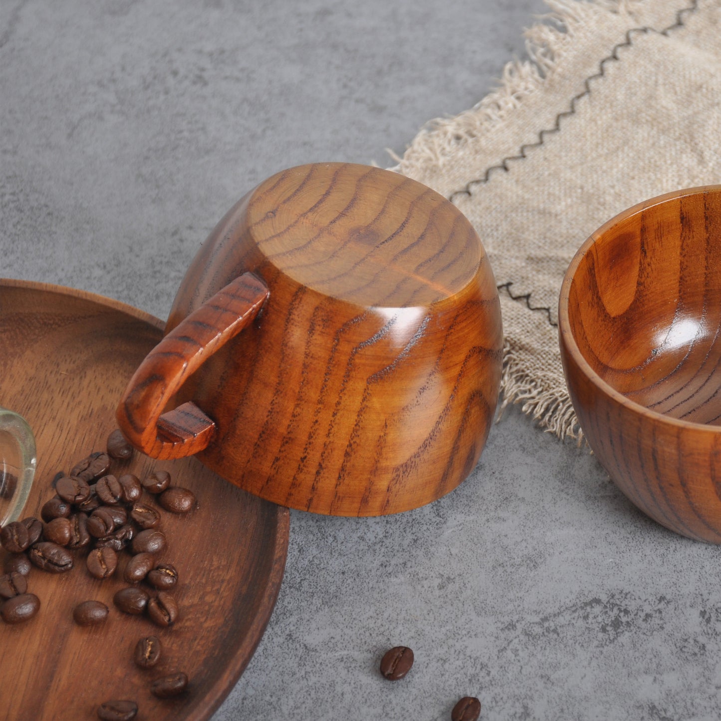 JUJUBE WOODEN COFFEE CUP WITH LATTBOTTON