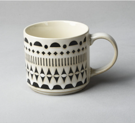 VINTAGE EMBOSSED CERAMIC CUP