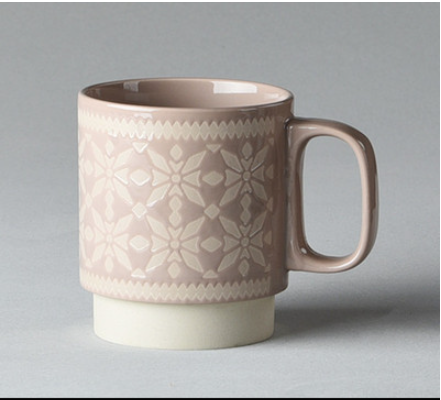 VINTAGE EMBOSSED CERAMIC CUP