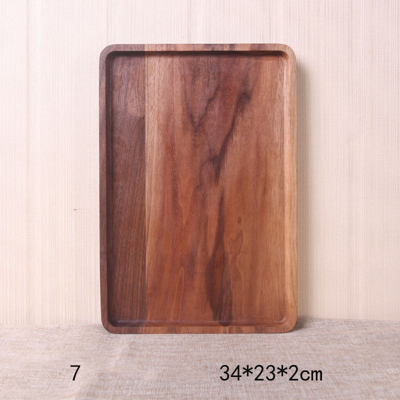 RECTANGULAR FOOD PLATE BLACK WALNUT JAPANESE STYLE