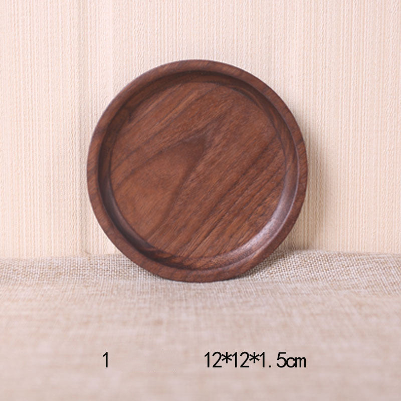 RECTANGULAR FOOD PLATE BLACK WALNUT JAPANESE STYLE