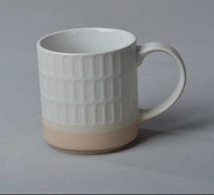 VINTAGE EMBOSSED CERAMIC CUP