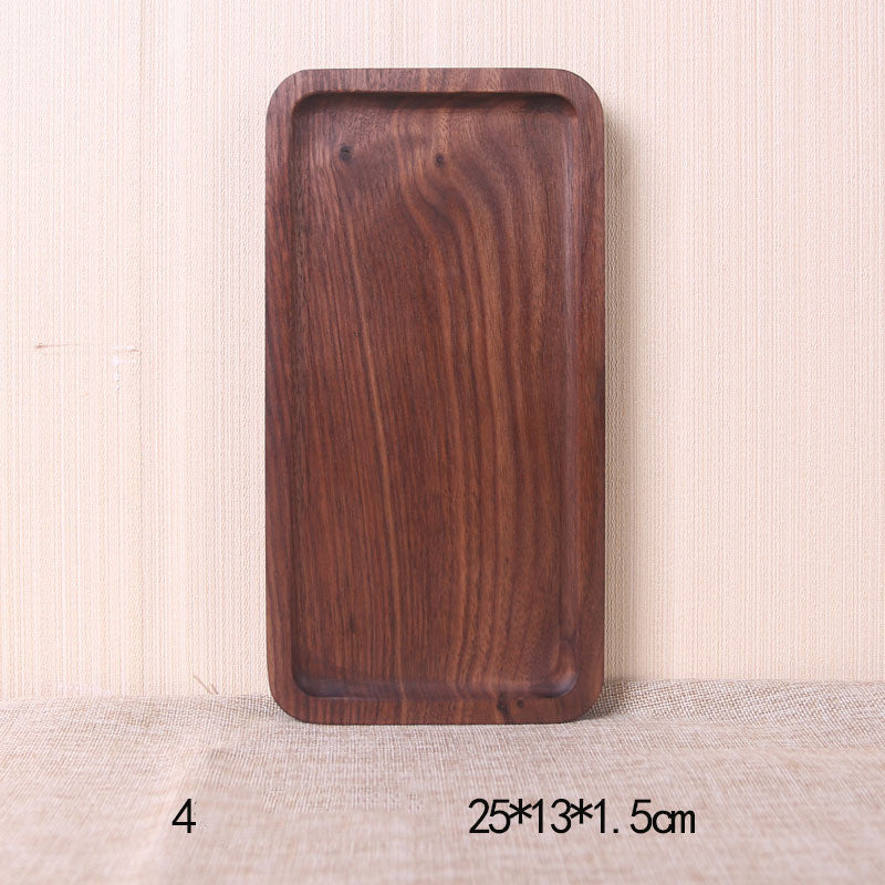 RECTANGULAR FOOD PLATE BLACK WALNUT JAPANESE STYLE
