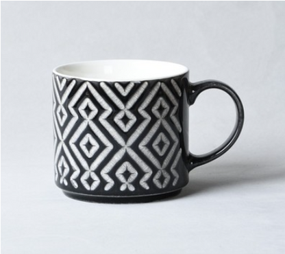 VINTAGE EMBOSSED CERAMIC CUP