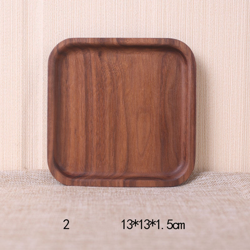 RECTANGULAR FOOD PLATE BLACK WALNUT JAPANESE STYLE
