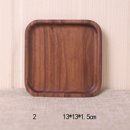 RECTANGULAR FOOD PLATE BLACK WALNUT JAPANESE STYLE