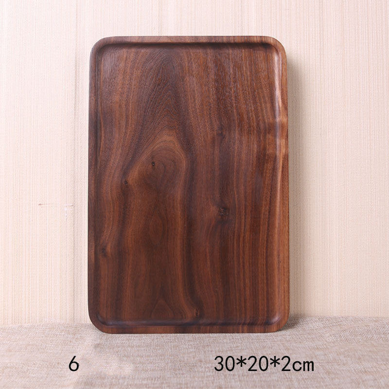 RECTANGULAR FOOD PLATE BLACK WALNUT JAPANESE STYLE