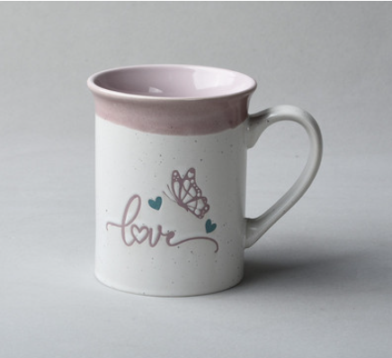 VINTAGE EMBOSSED CERAMIC CUP