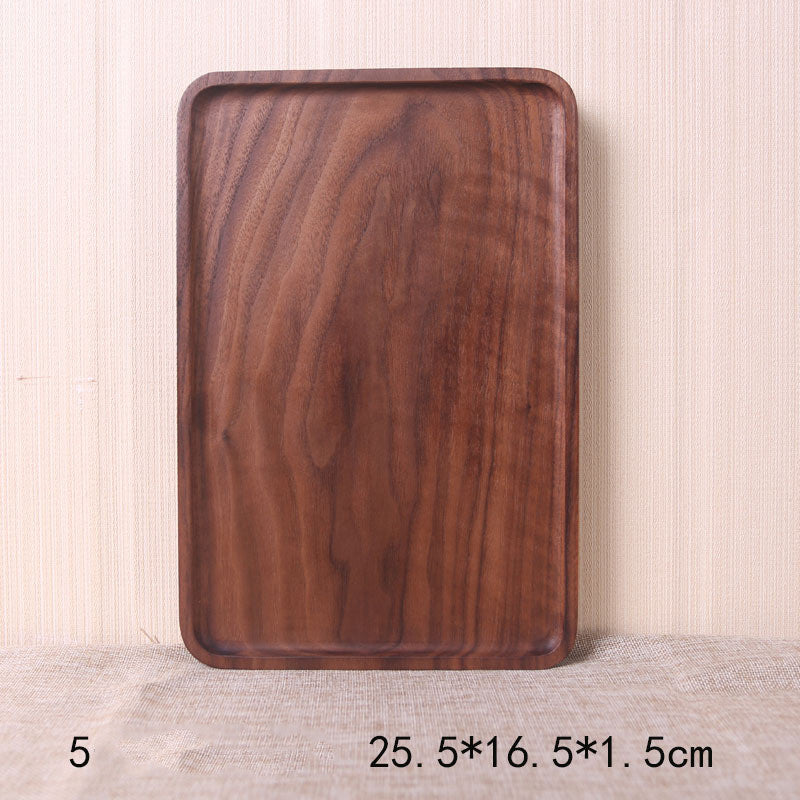 RECTANGULAR FOOD PLATE BLACK WALNUT JAPANESE STYLE
