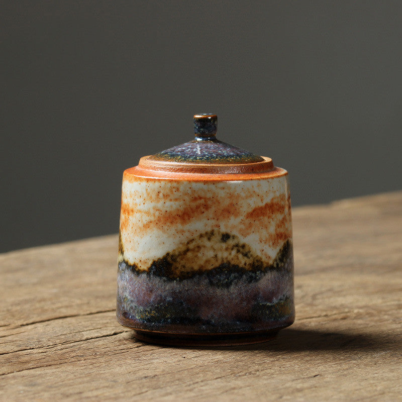 MU TAO JAPANESE SHINO YAKI TEA CADDY